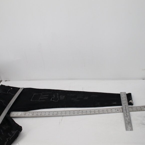 Represent Jeans Mens 30 Repairer Selvedge Vintage Black Ankle Zip Distressed - Picture 11 of 15